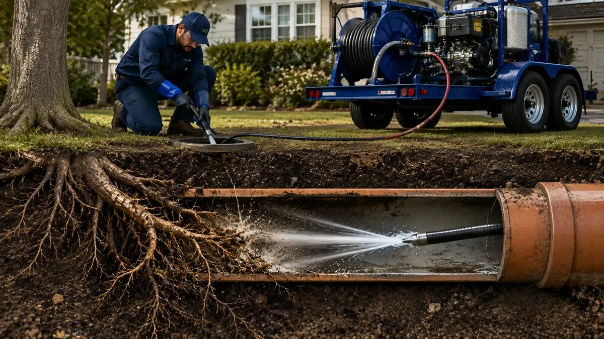 Tree Root Removal with Hydro Jetting in Mc Farland